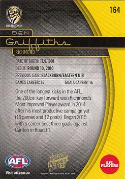 2015 Select AFL Honours Series 2 #164 Ben Griffiths Back